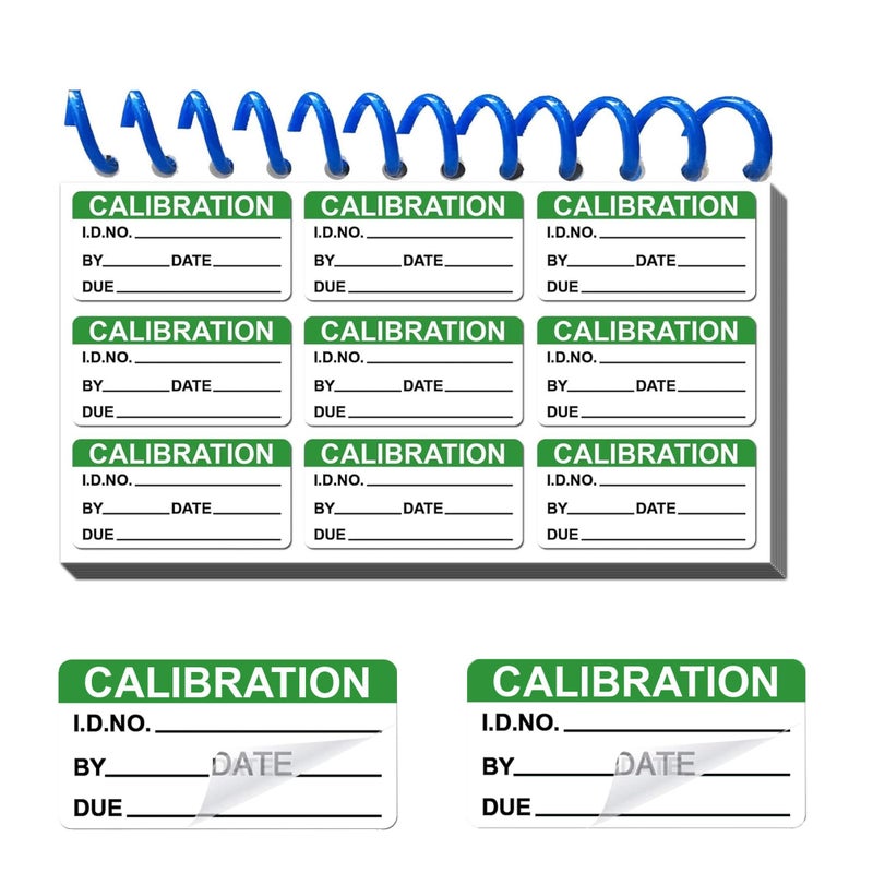 wootile Self Laminating Write-on Calibration Stickers with Spiral Bound Cover for NIST Calibration ISO-900 Equipment Inspection Safety Label Quality Control (1 x 2 Inch) - Image 1